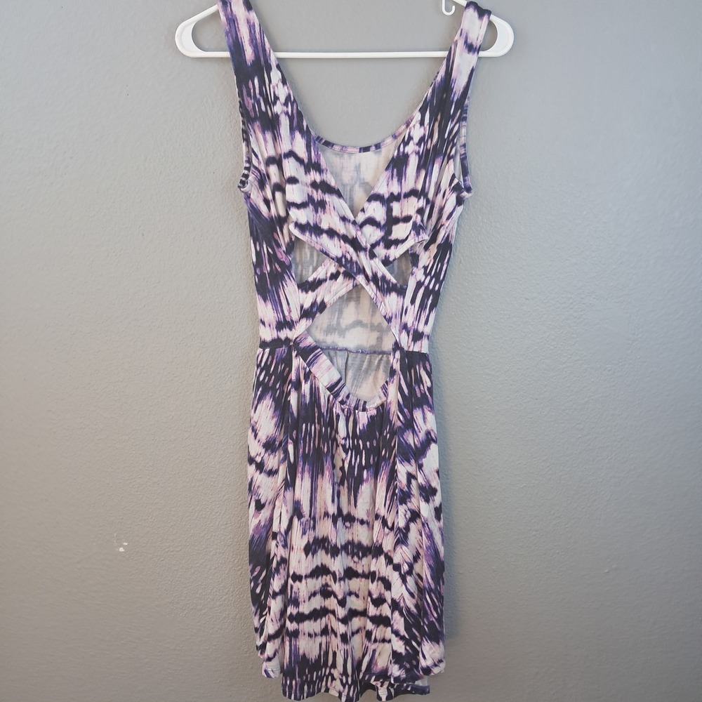Tie Dye Dress Criss Cross Back Sleeveless Casual Summer Dress